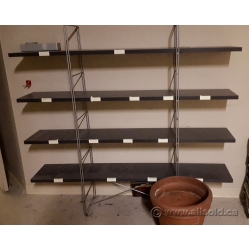 Grey and Chrome Freestanding 4 Shelf Book Case Shelving Unit